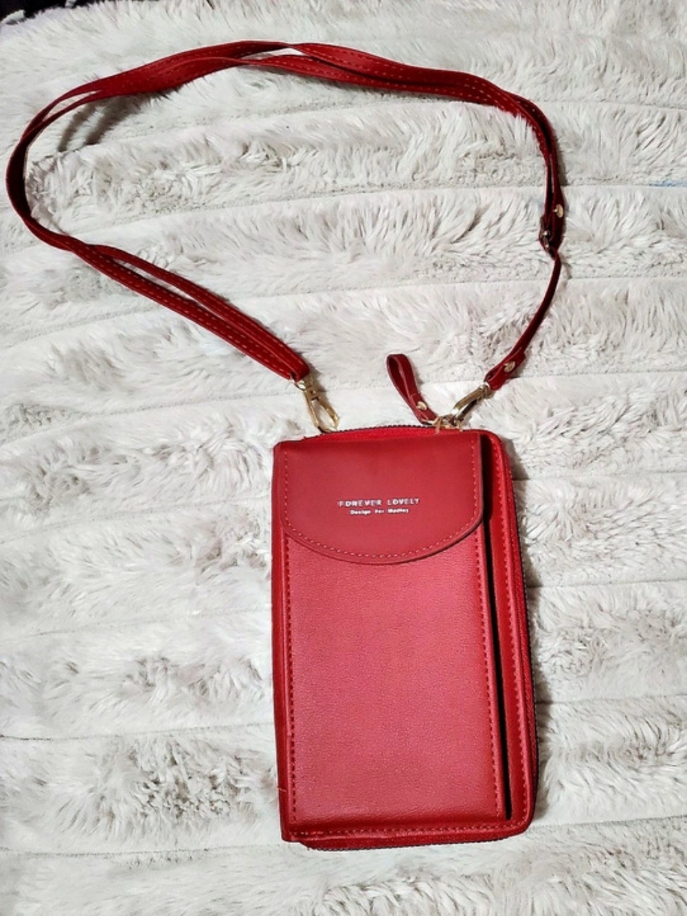 Red Forever Lovely Crossbody Cell Phone Wallet Purse Bag